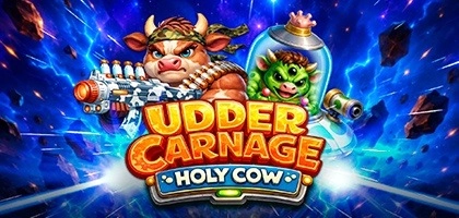Udder Carnage Holy Cow slot game with cartoon cow and alien
