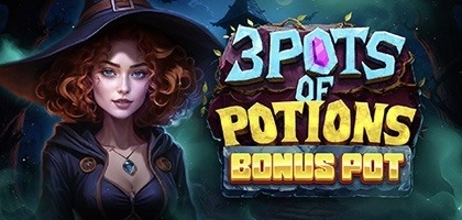 3 Pots of Potions slot game with witch and bonus pot offer