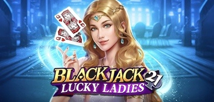 Blackjack Lucky Ladies table game with cards and a woman