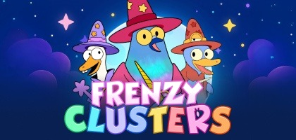 Frenzy Clusters slot game with cartoon birds in wizard hats